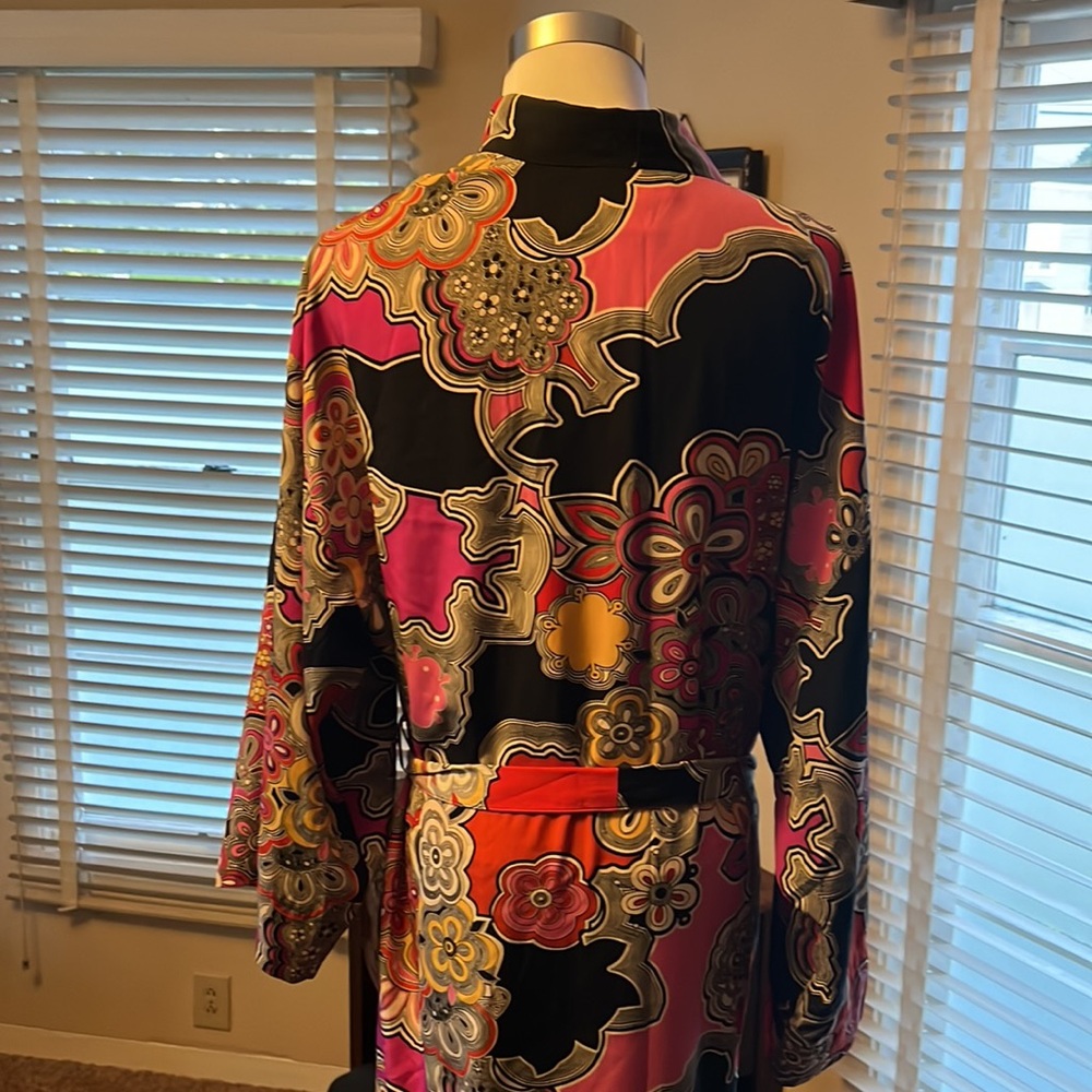 Excellent Condition Vintage Natori Psychedelic 60s Print Robe with Pockets - Picture 8 of 12